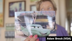 Fran Houser and her 'Flo' character from the film 'Cars.'