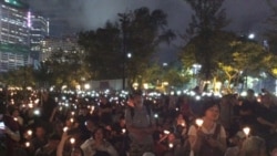 香港紀念"六四"三十週年燭光晚會現場 （美國之音記者申華拍攝）