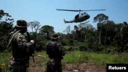 Las fuerzas antinarcóticos en Bolivia realizan un operativo en el Territorio Indígena y Parque Nacional Isiboro Secure, en septiembre de 2017.