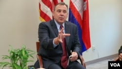 William A. Heidt, U.S. ambassador to Cambodia, during an interview at the U.S. Embassy in Phnom Penh, Cambodia on February 10, 2016 with VOA Khmer's Neou Vannarin. It is the ambassador's first interview with a media outlet since he became ambassador in September 2015. (Nov Povleakhena/VOA Khmer)