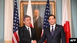 ԱՄՆ պետքարտուղար Մարկո Ռուբիոն և Ճապոնիայի արտգործնախարար Իվայա Տակեշին։ Վաշինգտոն, հունվարի 21, 2025թ․։