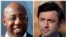 En esta combinación de fotografías aparecen de izq. a der., el senador Raphael Warnock y Jon Ossof, ambos demócratas de Georgia.