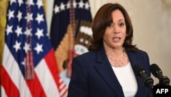 ԱՄՆ փոխնախագահ Քամալա Հարիսը՝ Սպիտակ տան արևելյան սենյակում (Լուսանկարը՝ SAUL LOEB / AFP)