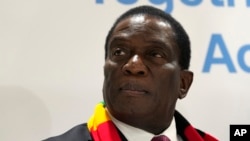 Rais wa Zimbabwe Emmerson Mnangagwa,alipokuwa Misri kwenye mkutano wa Mazingira, Nov. 7, 2022. (AP).