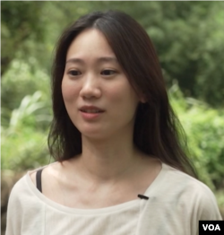 住在台北的電信從業人員林嬑君(美國之音特約記者羅斯攝)