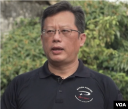 台灣民間軍警專長訓練公司極光訓練的負責人江宇斌(美國之音特約記者羅斯攝)