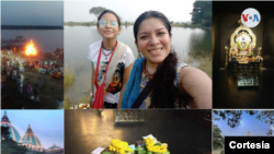 Ana Velia Cruz Guzmán, de origen mexicano y que vive hace más de dos años en Mayápur, en el estado de Bengala Occidental, junto a su hija. [Fotos cortesía Ana Velia Cruz Guzmán].