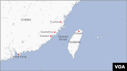 File - Map of Taiwan Strait