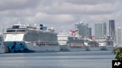 ARHIVA - Kruzeri usidreni u Majamiju, na Floridi