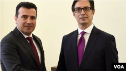 Bivši premijer Severne Makedonije i lider SDSM Zoran Zaev i predsednik Severne Makedonije Stevo Pendarovski.