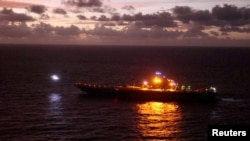 資料照片：中國解放軍海軍遼寧號航空母艦參加在台灣以東舉行的「聯合利劍-2024B 」軍事演習。(2024年10月14日)