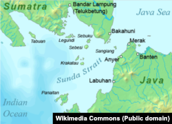 Indonesia's Sunda Strait, between the islands of Java and Sumatra.