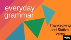 Everyday Grammar - Thanksgiving and stative verbs
