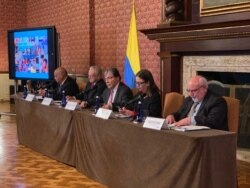 ACNUR, OIM y la Cancillería de Colombia, presentes durante el lanzamiento del RMRP, en Bogotá. Foto: Karen Sánchez, VOA.