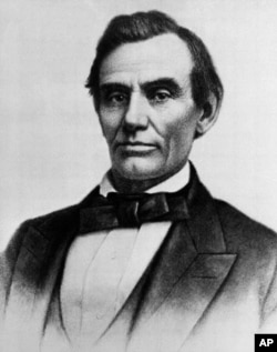 Abraham Lincoln is shown in an October 1858 photograph by W.A. Thomson, taken in Monmouth, Illinois.