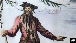 This is an undated photo of a portrait of pirate Blackbeard. Blackbeard's real name is thought to be either Edward Teach, Edward Thatch or Tache. (AP Photo)