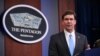 El secretario de Defensa de EE.UU., Mark Esper, durante una rueda de prensa celebrada en el Pentágono el pasado 11 de octubre de 2019.