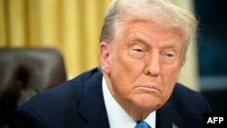 Tổng thống Mỹ Donald Trump phát biểu với báo chí sau khi ký sắc lệnh hành pháp vào ngày 31/1/2025. Ông Trump cho biết sẽ tạm dừng áp mức thuế quan mới đối với Mexico trong một tháng, sau khi Mexico đồng ý tăng cường biên giới phía bắc.