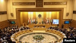  Mawaziri wa nchi za nje wa Umoja wa nchi za Kiarabu walipokutana mjini Cairo, Misri Disemba 9, 2017.