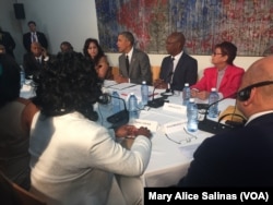 U.S. President Barack Obama meets with dissidents and other local Cubans at the U.S. Embassy in Havana, Cuba, March 22, 2016.