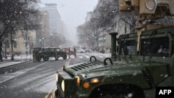 Воени возила во Вашингтон на 19 јануари, 2025 година, како дел од безбедносните мерки