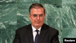 El canciller de México, Marcelo Ebrard, durante su intervención ante la Asamblea General de las Naciones Unidas, en Nueva York, EEUU, el 22 de septiembre de 2022.