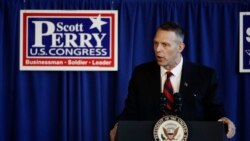 Rep. Rep. Scott Perry, R-Pa., speaks during a campaign event in Lititz, Pennsylvania, Oct. 24, 2018.