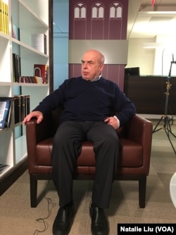 Natan Sharansky is seen during an interview at the Hoover Institution’s Washington offices in November 2017.