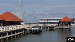 តំបន់កម្សាន្តឆ្នេរសមុទ្រដែលអភិវឌ្ឍដោយក្រុមហ៊ុនចិន​ UDG។ (ស៊ុន ណារិន/VOA Khmer)