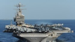 日外相登亞洲水域游弋的美國航母 承諾加強軍事力量 幫助美國維護地區安全