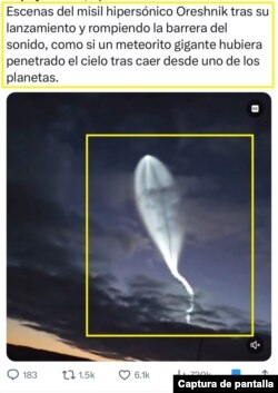 Captura de pantalla de la publicación original de X, el 22 de noviembre de 2024.