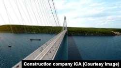 A computer model of the Yavuz Sultan Selim Bridge. Once built, the bridge would be the widest in the world and it would be the third spanning the Bosphorus Strait, which connects Europe and Asia.
