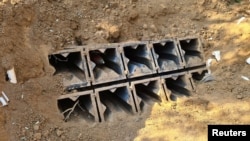 Raketni bacači za koje izraelska vojska kaže da su ih otkrili u Pojasu Gaze