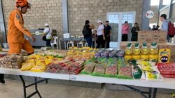 Así luce el centro de acopio en Cúcuta, Colombia para llevar ayuda humanitaria a Venezuela. [Foto: Cristina Caicedo y Celia Mendoza, VOA].