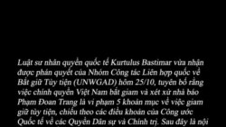 VOA phỏng vấn LS Kurtulus Bastimar về phán quyết của UNWGAD vụ Phạm Đoan Trang