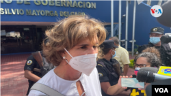Cristiana Chamorro, otrora directora de la Fundación Violeta Barrios de Chamorro, al presentarse al Ministerio de Gobernación de Nicaragua el jueves 20 de mayo de 2021. [Foto: VOA/Houston Castillo]