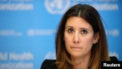 Epidemióloga de la Organización Mundial de la Salud, Maria Van Kerkhove, en una conferencia de prensa en Ginebra.