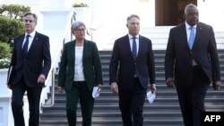 Лідери зовнішньополітичних відомств та міністерств оборони США та Австралії під час Міністерських Консультацій у форматі AUSMIN. Фото: Pat Hoelscher/AFP