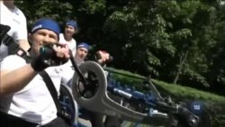 Тяжкопоранені ветерани АТО взяли участь у велопробігу у Броварах. Відео