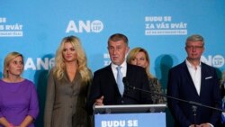 Češki premijer Andrej Babiš na konferenciji za novinare posle parlamentarnih izbora, 9. oktobra 2021.