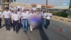 تجمع اعتراضی کارکنان شرکت پالایش گاز فجر جم در بوشهر