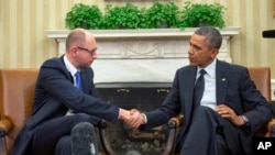 Obama va Yatsenyuk, Vashington, 12-mart, 2014