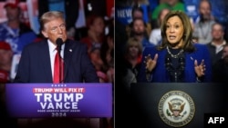 2024年美国总统大选倒数时刻，图为特朗普与哈里斯各自于内华达州举办的竞选集会上发表讲话。(法新社2024年10月31日)