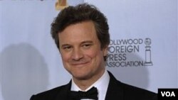 Colin Firth tras recibir el Globo de Oro por su papel en "The King's Speech", fue nominado ahora al Oscar como mejor actor.