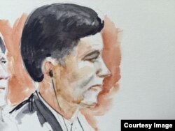 Fazliddin Qurbonovning sudda chizilgan tasviri