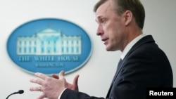 Джейк Салліван виступає на прес-брифінгу в Білому домі у Вашингтоні