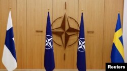 NATO holds ceremony to mark Sweden's and Finland's application for membership in Brussels