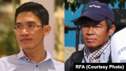 រូបឯកសារ៖ លោក យាង សុធារិន ហៅ​យាង សុជាមេត្តា (ឆ្វេង) និង​​លោក អ៊ួន ឈិន អតីត​អ្នកសារព័ត៌មានវិទ្យុ​អាស៊ី​សេរី​កំពុង​ជាប់ឃុំ។