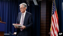 El presidente de la Reserva Federal de EE.UU., Jerome Powell, durante conferencia de prensa el 11 de diciembre de 2019 en Washington, D.C.