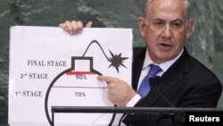 Isroil Bosh vaziri Benyamin Netanyahu: "Islomiy respublika ikki-uch oy ichida biz chizgan qizil chiziqdan o’tishiga shubha yo’q".